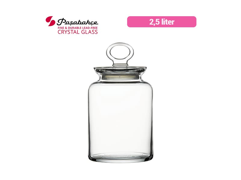 Pasabahce Toples Jar Kitchen W/Glass Cover 2.5 Ltr / pcs