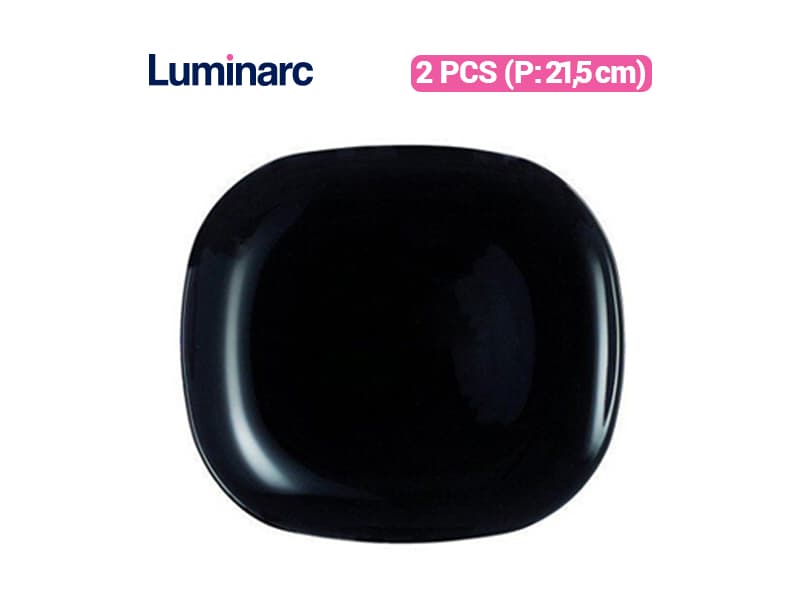 Luminarc Piring Kue Sweet Line Black Dessert Plate / 2 pcs