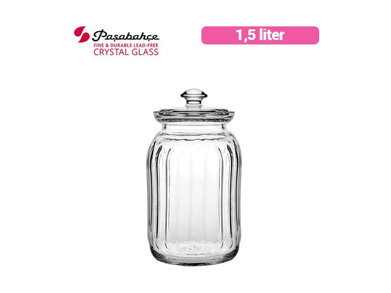 Pasabahce Toples Viva w/lid Glass 1.5 ltr-pcs