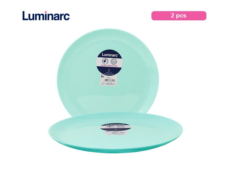 Luminarc Diwali Piring Makan Light Turquoise Dinner Plate 25 cm / 2 pcs