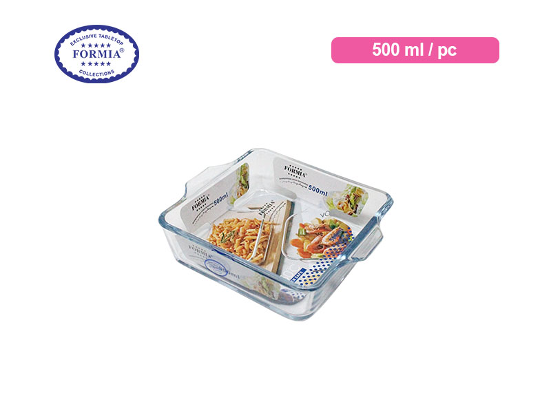 Formia Penyaji Makanan Bake & Serve Square Dish 500 ml / Pc