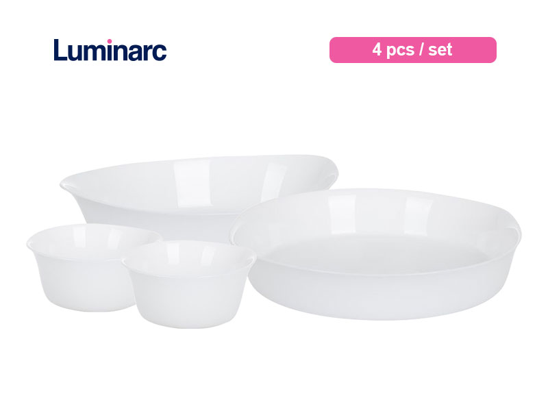 Luminarc Smart cuisine 4 pc set ( Tart dish 28 + Oval dish 32 + Ramekin 2 )