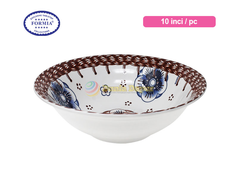Formia mangkok Salad Keramik10 Inci Papyrus Cute / 3 pcs