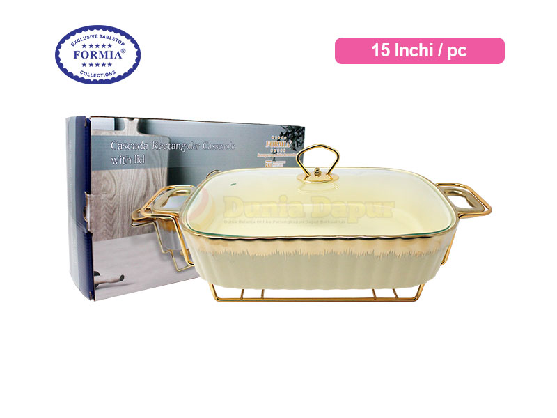 Formia Rect Casserole Cascada 15 Inci W/Stand Cream Yellow / Pc