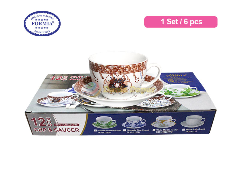 Formia 6 pc Cup Saucer / set Papyrus Cute Round
