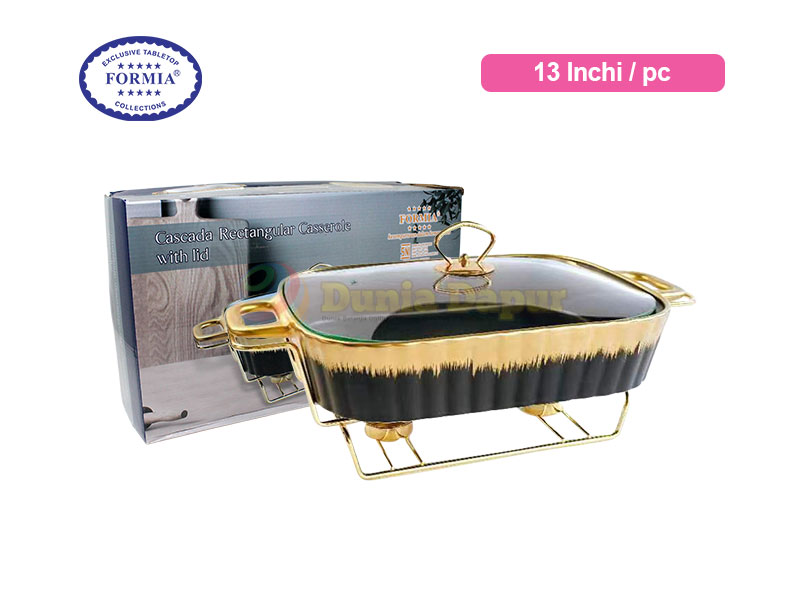 Formia Rect Casserole Cascada 13 Inci W/Stand Black /Pc