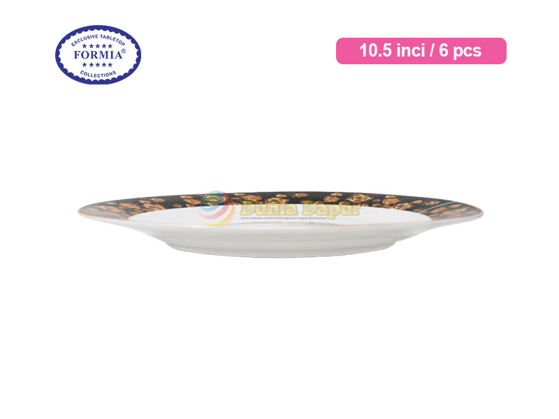 Formia Dinner Plate 10.5 inci Gold Rose Black / 6 pcs