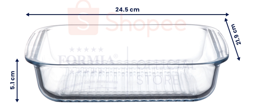 Formia Loyang Kaca Bake & Serve Grill Persegi 1.8 Liter / 6 pc